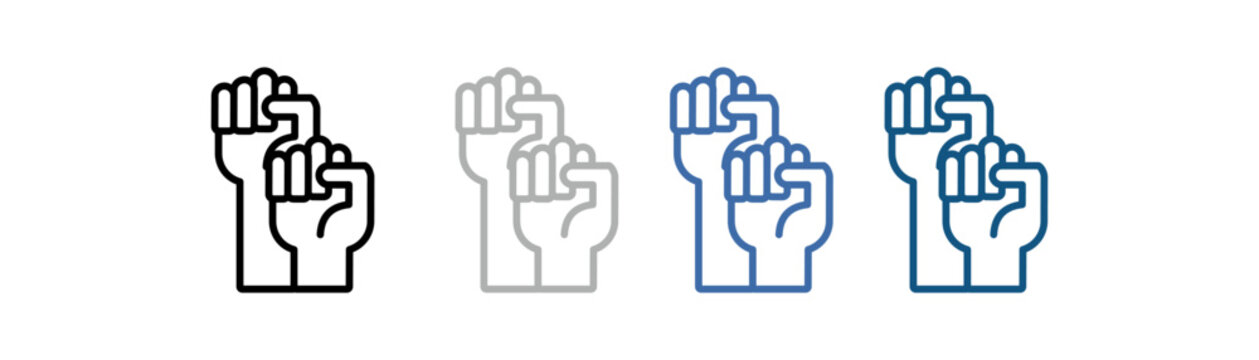 
solidarity icon set multiple style collection with two hand grip design