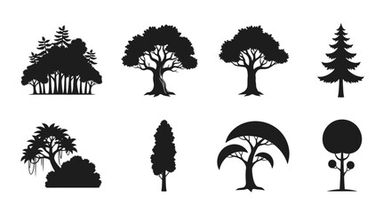 Diverse Tree Silhouettes Collection: Nature Icons © Wilujeng Graphic