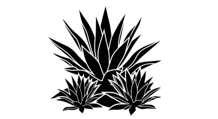 Fototapeta premium Agave Plant Silhouette Vector - Desert Succulent Graphic