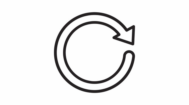 Minimalist circular arrow icon for version rollback, refresh, undo, or update operations, representing a cycle or return action in digital interfaces and applications