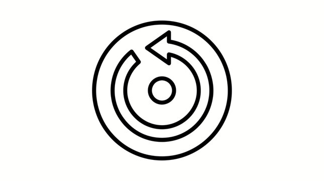 Minimalist single vector icon for version rollback functionality. Ideal for user interfaces, symbolizing continuous process, data synchronization, and system restoration