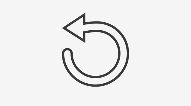 A clean and minimalist single line icon depicting a circular arrow, universally recognized for version rollback, refresh, undo, or reload actions in digital interfaces