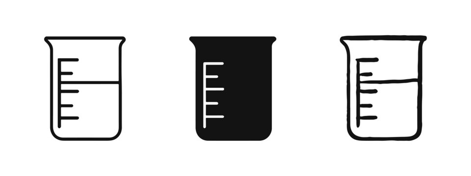 Measuring Beaker Laboratory Glassware Icon Set