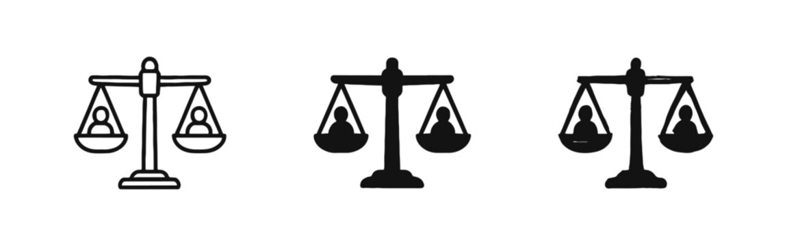 Legal Justice and Social Equality Scale Icon Set
