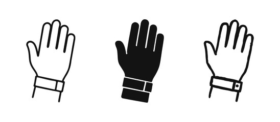 Obraz premium Smart Watch and Fitness Tracker on Hand Icon Set