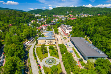 Centrum Krynicy z lotu ptaka. © Jacek