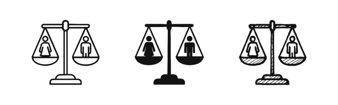 Gender Equality and Equal Rights Icon Set