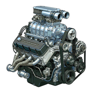 cool v8 engine vector image
