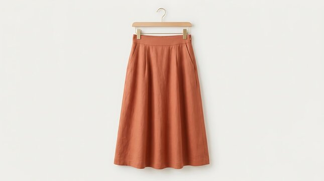 Gradient rose pink short skirt blank design mockup on aqua blue background