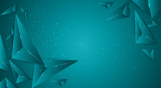 Abstract background design with triangle arrow shape | Presentation background | Futuristic poster template | Web template | Teal color version vector illustration
