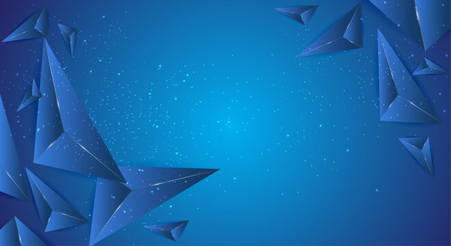 Abstract background design with triangle arrow shape | Presentation background | Futuristic poster template | Web template | Blue color version vector illustration