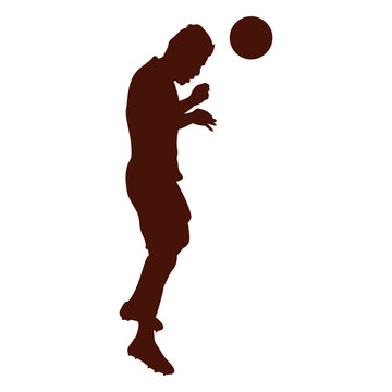Football head kick jump silhouette