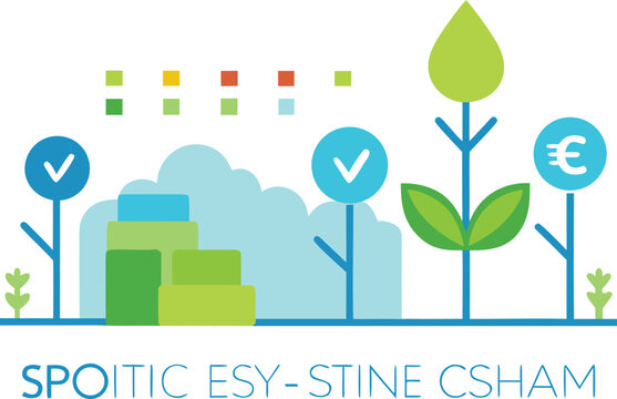 Sustainable business and green economy concept flat vector graphic