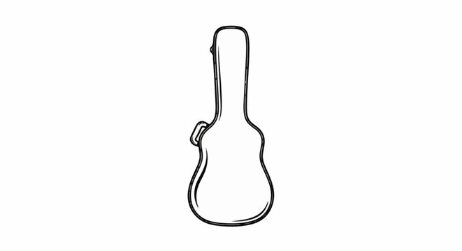 Stylized outline of an empty guitar case with a handle