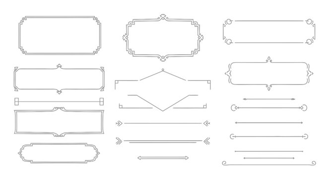 Elegant Decorative Borders and Dividers Set - Vintage Ornate Frames