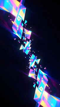 Diagonal Fragment Path with Interstitial Spacing and Negative Space Composition