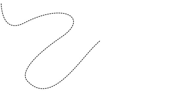 Animated dotted line path animation abstract motion background, dashed line motion abstract