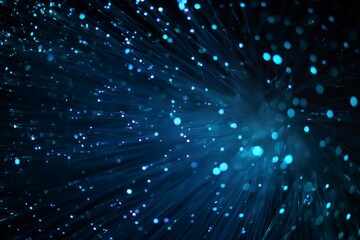 Fototapeta premium Glowing Blue Particles in Space.
