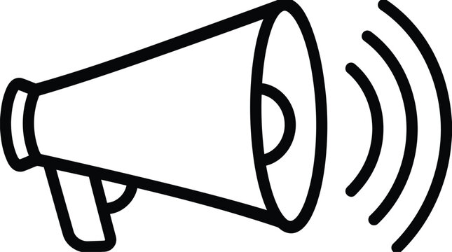 A loudspeaker with sound waves coming out  communication tool