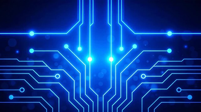 Blue glowing circuit board design