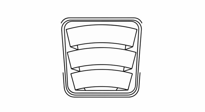 Triple-tiered abstract banner design with curved sections and outer frame