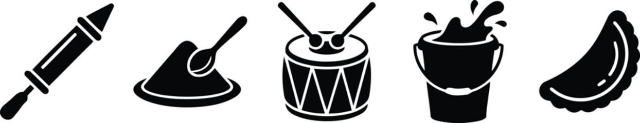 Black and white musical instrument icons © MDABDULKAWSAR
