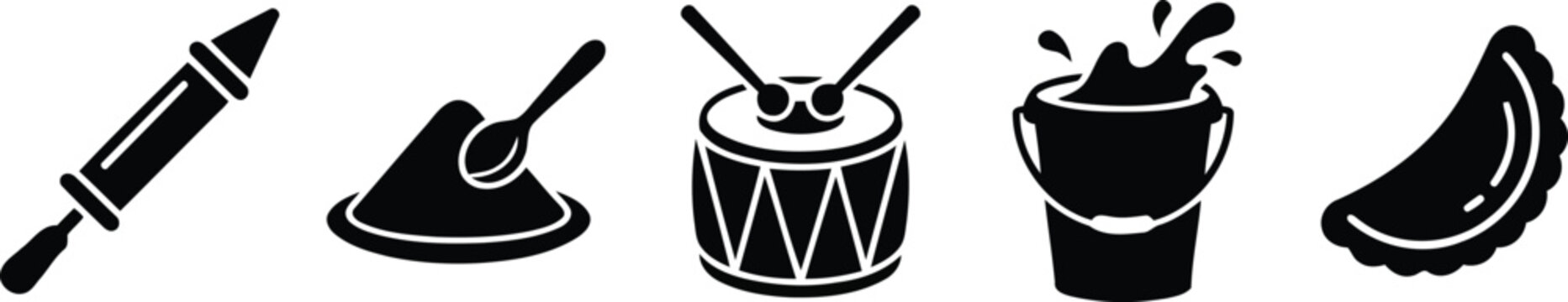 Black and white musical instrument icons