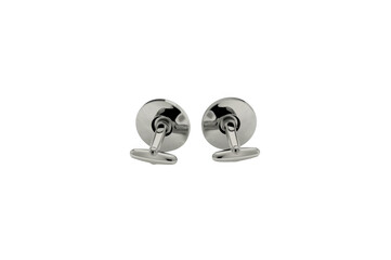 Naklejka premium Pair of silver cufflinks for men's fashion accessory