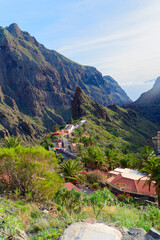 Fototapeta premium Wild nature of Teno mountains and famous Masca village, Tenerife, Spain