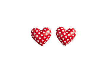 Obraz premium Red polka dot hearts symbolizing love and romance