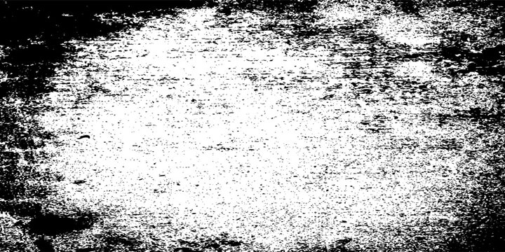 Black and white grunge texture background with distressed grainy frame and central copy space benner poster modern desain