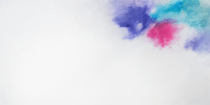 Abstract watercolor background featuring blue ink smoke and colorful brush strokes on vintage paper texture with a light cloud effect