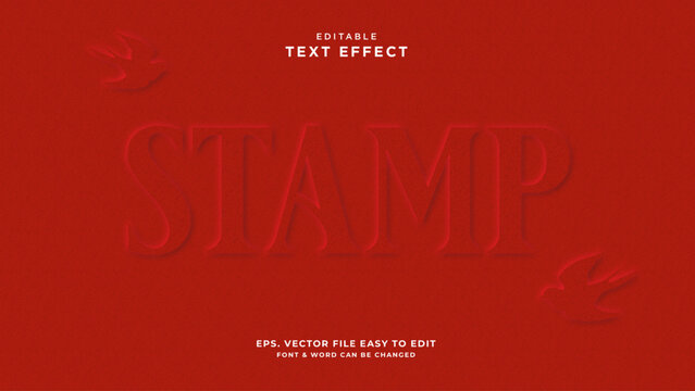 Stamp paper editable text effect