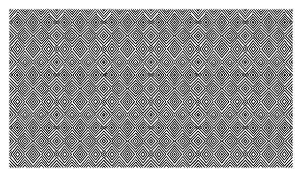 Geometric diamond pattern with nested square shapes in monochrome style