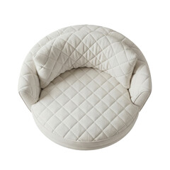 Fototapeta premium Quilted armchair, cream isolated on a transparent background