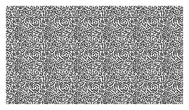 Swirl spiral pattern with dashed lines in abstract monochrome style