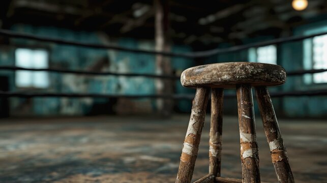 a corner of a run-down but beloved boxing gym's ring. The turnbuckle is wrapped in decades-old, stained tape