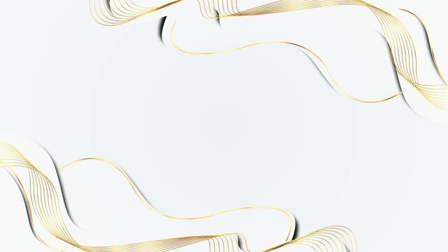 White gold wave background elegant flowing lines, soft paper layers, light shadows, luxury space. wedding videos, fashion promos, corporate slides, invitation titles, beauty edits, refined overlays.