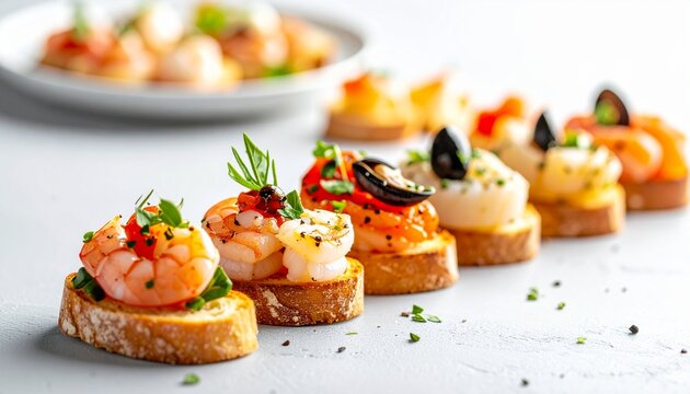 Meeresfr&uuml;chte Tapas elegant serviert