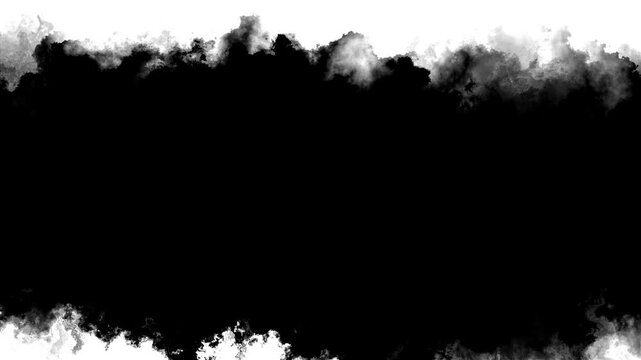 Black smoke ink border background center space, edges, grunge texture, dramatic horror titles, cinematic intros, music videos, trailer scenes, logo reveals, dark transition overlays, mystery edits.