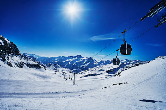  Breuil-Cervinia ski resort in the Aosta Valley of Italy, Italian alps, Europe 