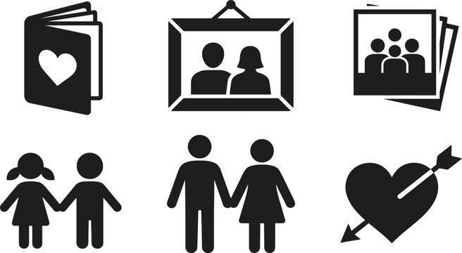 Variety Of Icon Themes Silhouette Vector