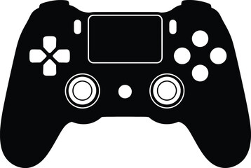 Video game controller silhouette on a white background modern gamepad design high quality professional detailed elegant © One More