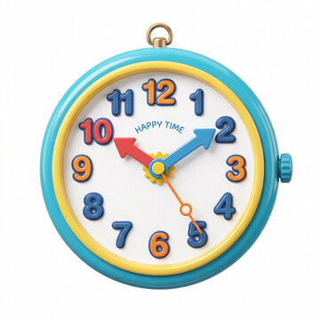 Horloge murale color&eacute;e avec chiffres visibles