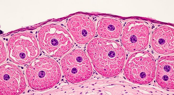 Microscopic view of epithelial tissue