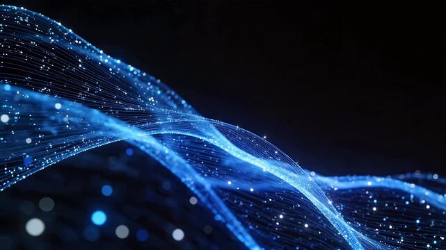 Blue glowing wave patterns