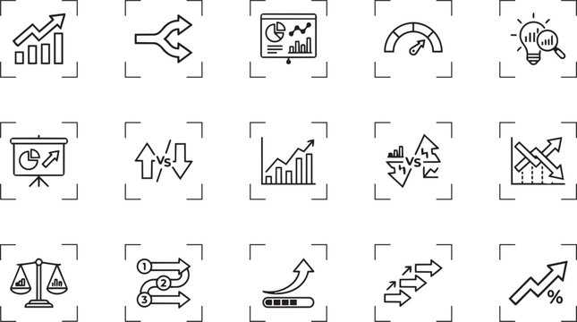 A comprehensive collection of hand drawn doodle arrows and business sketch icons in a black line art vector illustration set for web design and school chart elements