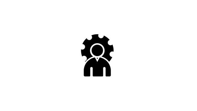 Account settings symbol with gear and user profile icon