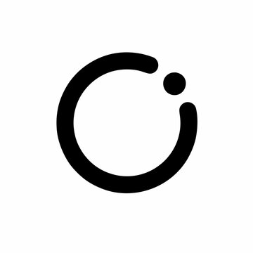 Black and white circular loading logo icon design with simple vector style for web and business use
