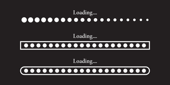 Set of vector loading icons. loading bar progress icon. Loading icons.